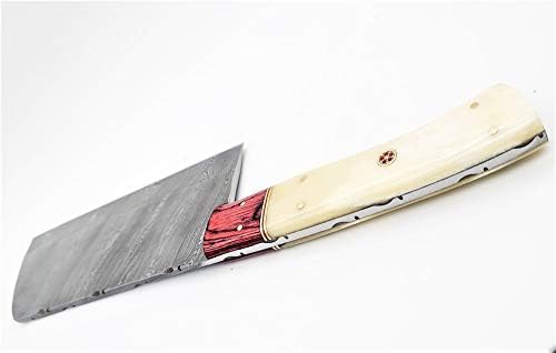 Дкц-187-КЛ-Дс Црвениот Индиски Нож Дамаск Челик Готвач Нож 12 Долго 7.25 Сечилото 16.5 Мл
