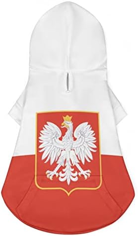 Полска орел знаме миленичиња качулка зимска кошула со качулка со капа за кучиња мачки кутре облека симпатична печатена подарок