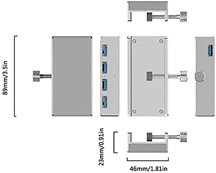 n/a Алуминиум 4 Порта Мултифункционален USB 3.0 КЛИП-ТИП USB C ЦЕНТАР ЗА Десктоп Лаптоп Клип Опсег
