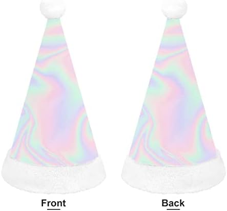 Пастелна Холографска Фолија Божиќна Капа Персонализирана Капа На Дедо Мраз Смешни Божиќни Украси