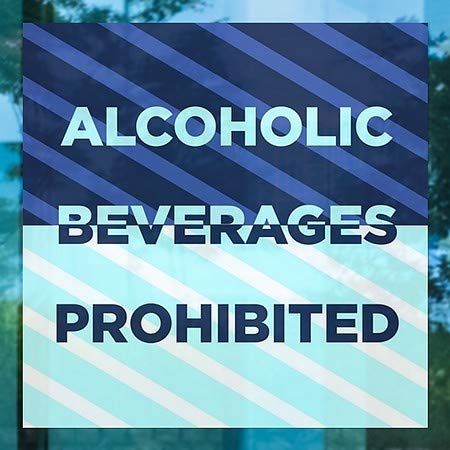 CGSignLab | Забранети Алкохолни Пијалоци-Сини Ленти Прицврстување На Прозорецот | 24 x24