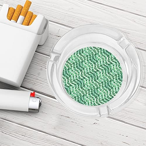 Ботани Монстерс остава стаклени пепелници за цигари за ветровит отпадоци за отпадоци, печатени фенси фиоки за пепел за домашна