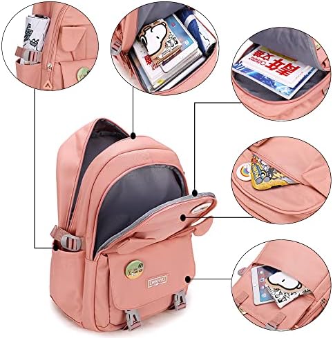 Мекике училишен ранец за жени, ранец на лаптоп 15,6 инчи колеџ училишна торба против кражба на дневни часови за девојчиња, сива