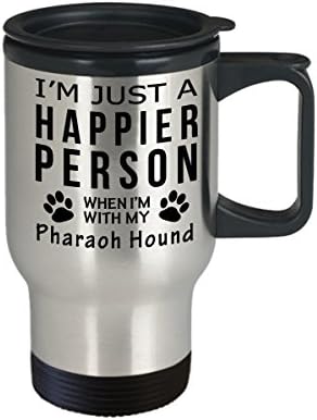 Куче Љубовник Патување Кафе Кригла-Посреќна Личност Со Фараонот Пес-Миленичиња Сопственик Спасување Подароци
