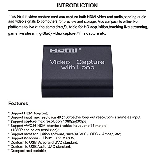 1080p HDMI уред за снимање видео со јамка HDMI до USB 2.0 картичка за снимање видео