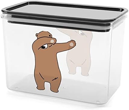 Намачкајте Смешна Кутија За Складирање Мечка Пластична Кутија Контејнери За Складирање Храна Со Капаци Тегла Со Ориз Запечатена Кофа За