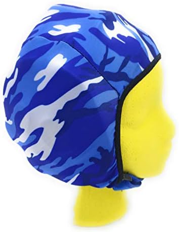 Борење капа за коса - над стилот на главата - сино камо