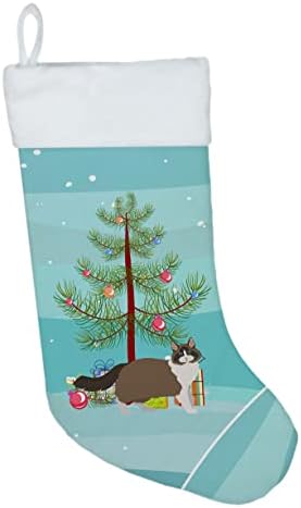 Богатства на Каролина CK4692CS Ragdoll 1 Cat Merry Christmas Christmas Christmas Stocking, камин што виси чорапи Божиќна сезона забава