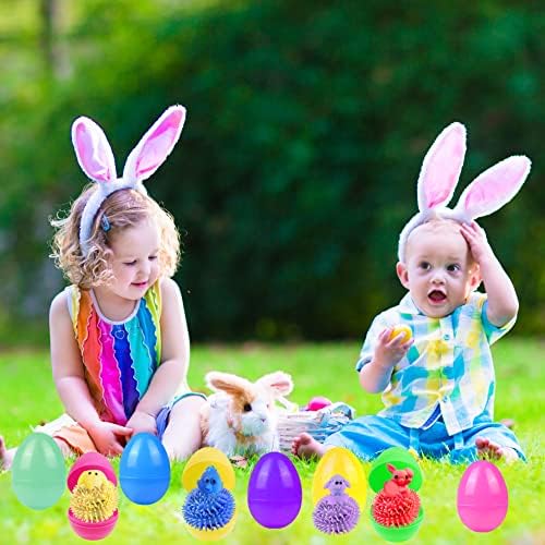 24 пакувања преклопени велигденски јајца со засилени жици, сензорни играчки за фигури одлично за деца Велигденски корпи за корпи