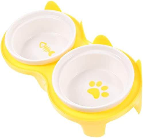 Чинија со ipetboom постави керамички сад за мачки од 2 керамички фидер за фидер за миленичиња садови за садови за мачки и мали