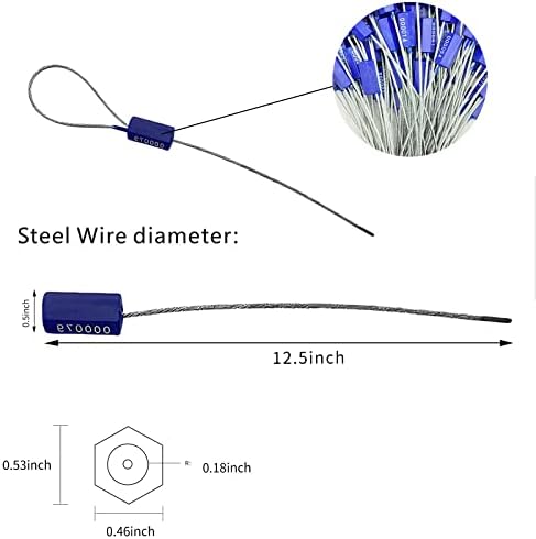 Повлечете тесни челични заптивки за безбедносни кабел, безбедност за испорака на алуминиумски метали, заптивки со жица против кражба, нумерирани