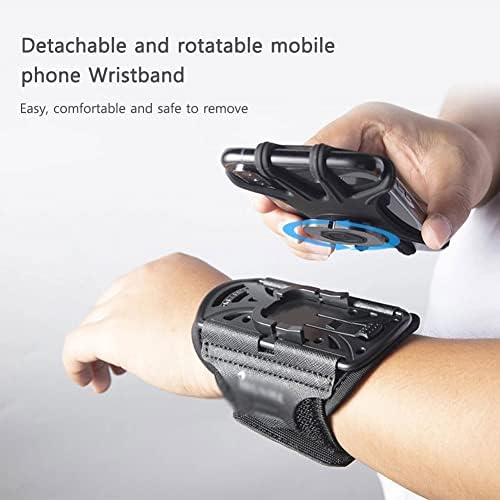 Zhuhw на отворено спорт 4-7 инчи Телефонски држач за фитнес фитнес што работи отстранлив ротирачки мобилен телефон за ракавички рачки за рака торба за рака