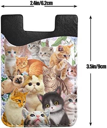 Gagaduck мачка лепило Телефонски мобилен телефон стап на картички за ракави на картички држач за лична карта, компатибилен со повеќето паметни