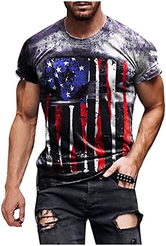 XXBR Денот на независноста на мажите Врвен спортски американски знаме со кратки ракави starsвезди и ленти на 4 јули јули маици маички маички