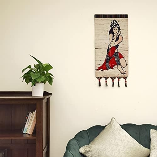 Кинески народни племенски уметности за народни уметности 9,7 x 16,9 wallид што виси домашна соба декор 474