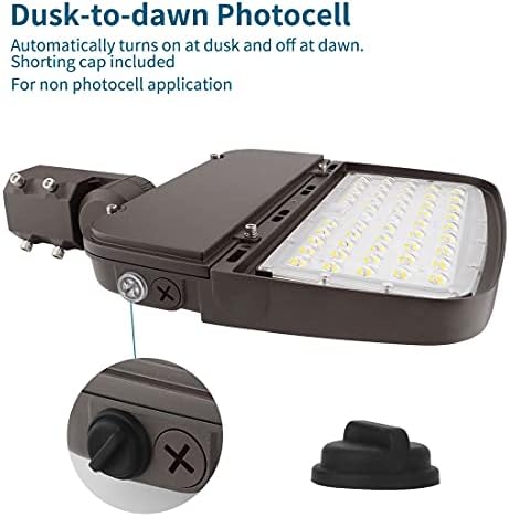 Xbuyee 150w Led Паркинг Светло Со Самрак До Зори Фотоелемент, Затемнувачки Пол Светло Комерцијални Надворешни Светла За Чевли Со Лизгач, 130LM/W