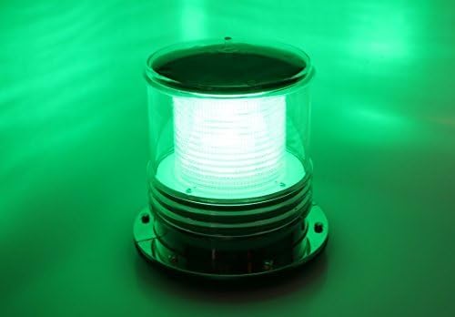 Светло за предупредување за соларно пристаниште - Водоотпорно осветлување на соларното пристаниште - Зелена LED константа или