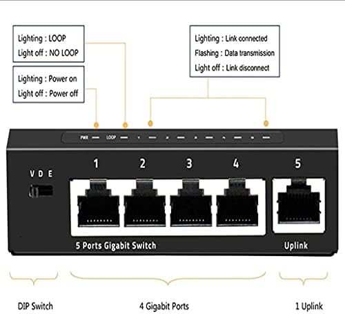 YFQHDD 5 Порта Gigabit Switch Mini 10/10/1000Mbps Десктоп Брз Етернет прекинувач RJ45 LAN Hub/Full или Half Dupplex Exchange