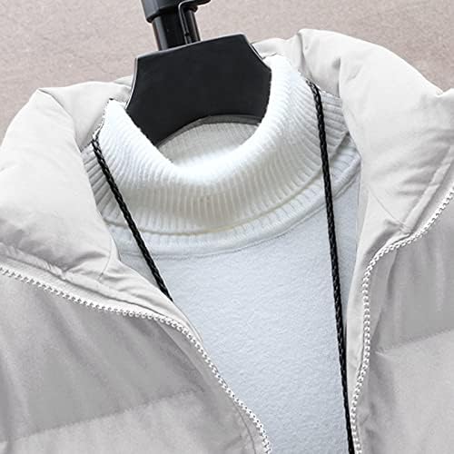 Зимска јакна за зимска пуфер за мажи обична цврста боја долга ракав поштеди преголема машка јакна со џеб