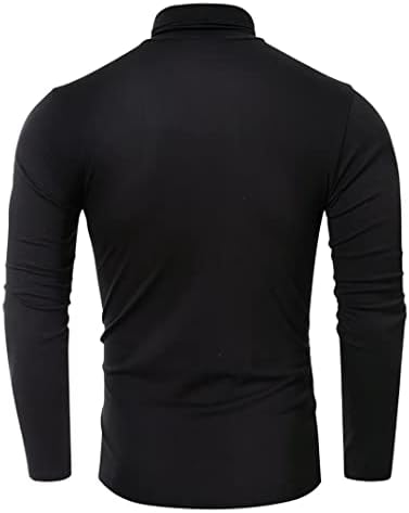 Машка машка машка тенок тенок фитинг термичка долна облека Основен пуловер со долги ракави за дното на маицата за дното