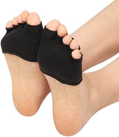 3 пара жени јога спорт не лизгаат отворени прсти чорапи половина затегнати пета пет прсти чорапи A33