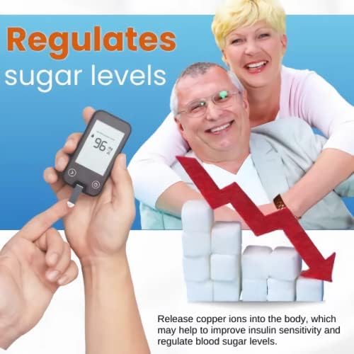 Lunhaifi Copperheal Sugardown Терапевтска нараквица, бакарна магнетна терапевтски нараквици за мажи жени ефикасно го регулира нивото на шеќер
