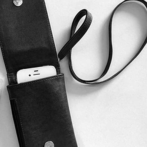 Јас многу го сакам Здружението на Гренланд Зборот Loveубов срце и илустрација Телефонска чанта виси мобилна торбичка црн џеб