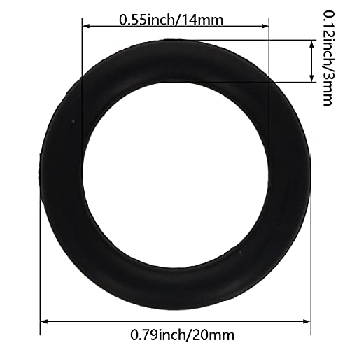 Jutagoss нитрилна гума О-прстени, 20мм ОД 14мм ID 3мм ширина, метрички запечатување заптивка, пакет од 20