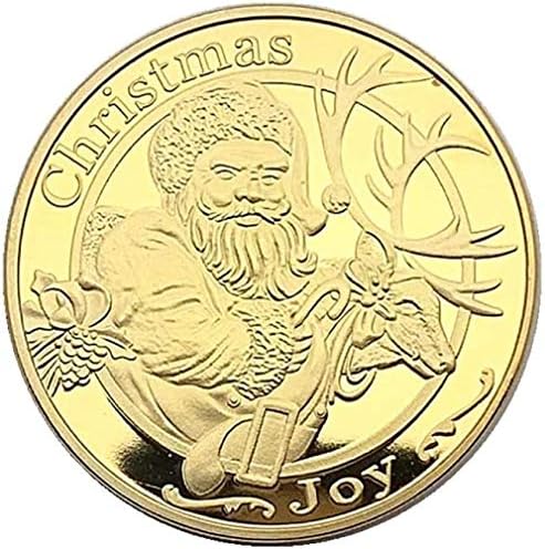 Европска И Американска Божиќна Санка Антилопа Позлатена Комеморативна Колекција На Монети Дедо Мраз Заб Самовила Златна Монета Медал