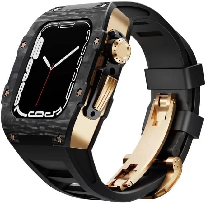 КУЌИШТЕ за заштита Од Јаглеродни влакна за apple watch 8 7 45mm силиконски ремен за часовници додатоци за модификација од висока класа за iwatch 6 5 SE 44mm