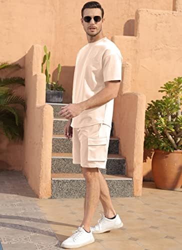 Yawyews машка облека од 2 парчиња облеки за обични товари за патеки летни атлетски капки рамо за ракави за ракави за ракави