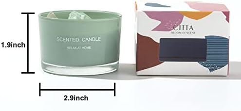 Hi.i.u.88 соја восок есенцијални масла од памук фитил ароматераписки свеќи со лековити кристали подарок за жени, патување 2.9x1.9