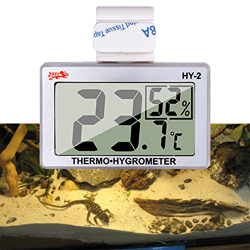 Термометар на рептил на Capetsma, дигитален термометар хигрометар за монитор на рептил, монитор за температура и влажност во акрилен и стаклен