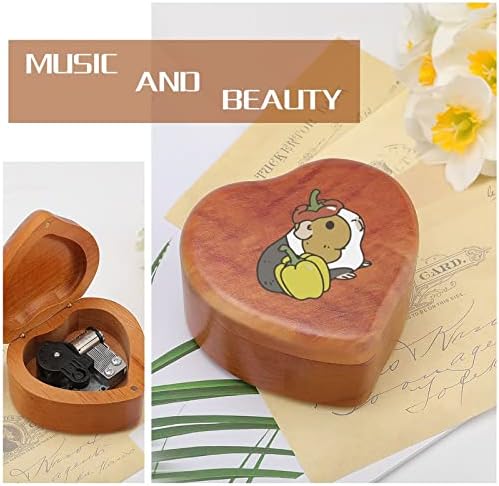 Bellвонче пиперка за заморчиња гроздобер дрвена часовна кутија музичка кутија во облик на срцева кутија подароци за семејни
