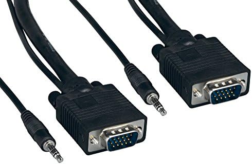 Cablelera ZC77ERMM - 100 3,5 mm VGA Стерео Аудио, HD15 M/M ДО HD15, 100', 28 AGG,OD: 9,2 mm