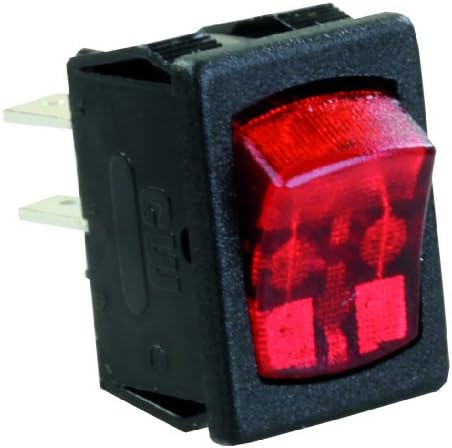 ЏУНИОР Производи 12765 Црвена/Црна SPST Мини-Осветлени Вклучување/Исклучување Прекинувач