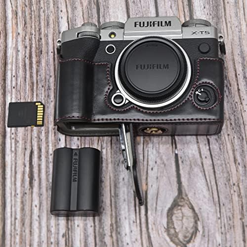 Рииби ФУЏИ XT5 Случај - Pu Кожа Половина Случај За Fujifilm X-T5 Дигитален Фотоапарат - Тело Заштитни Зафат Случај За FUJI XT5 X-T5, Црна, Убавина Случај