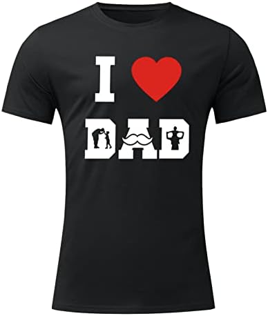 XXBR Денот на таткото маички со кратки ракави, 2022 Ново лето го сакам татко ми печати тенок вклопуваат основни врвови на екипажот на