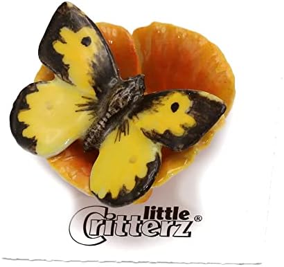Мало Критерз куче лице пеперутка Калифорнија - Градинарска декорација на отворено декор Минијатурна порцеланска фигура