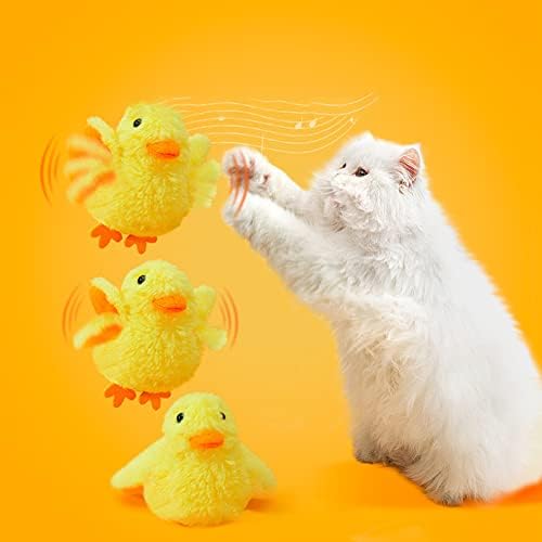 Лизхаумил мачка кадифен патка играчка паметна интерактивна обука Catnip Електрични играчки миленичиња за миленичиња за внатрешна игра патка
