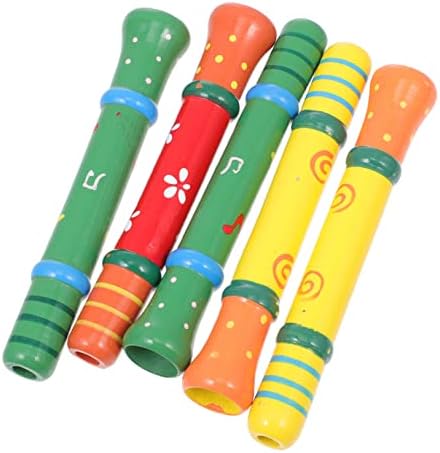 Toyvian 5 парчиња дрвени свирки играчки деца едукативни играчки дрвени воз свирежи дрвени занаети дете мал саксофон