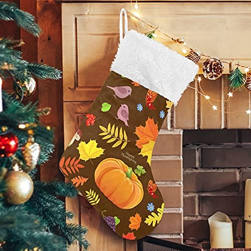 СИНЕСТУР есен шума од тиква Божиќни чорапи Големи Божиќни чорапи за камин елка скалила шини што висат чорапи за чорапи за украси за забави