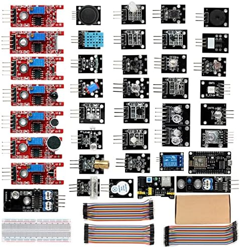 Комплет за сензори Mokunkung 37 In1 индивидуално спакувани сензори модули Стартер сет за Arduino Raspberry Pi R3 Mega2560