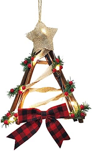 Исклучителни божиќни украсни подароци, Осветлена Декорација На Божиќен Венец, Рачно Изработена Божиќна Венец Од Снешко, Одлична Божиќна