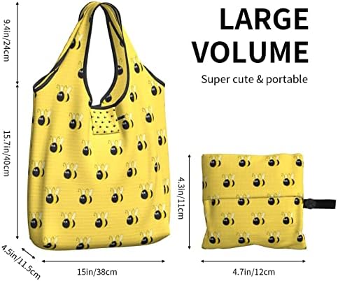Кујнски торби за намирници за еднократно користење на намирници, торбички-жолти торбички за купување, што може да се преклопи
