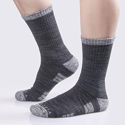 Менс Менс Обични атлетски чорапи Влага со чешлање на чешлани памучни перничиња со екипаж за мажи со големина 6-13, 5 пара/пакет