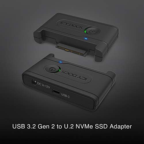 Леден приклучок EZ-Adapter EX MB931U-1VB Надворешен адаптер за 1 x 2,5 инчен NVME U.2 SSD до USB 3.2 Gen2 USB 3.2 Gen 2 Type C до кабел