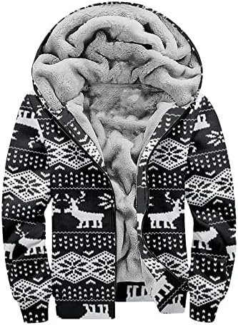 Спортски јакни за мажи кои секојдневно печатење со долг ракав патент џемпер густ памучен костум зимски јакни мода