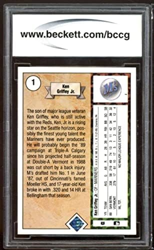 1989 Горна палуба 1 Кен Грифи rуниор дебитант картичка BGS BCCG 9 во близина на Mint+