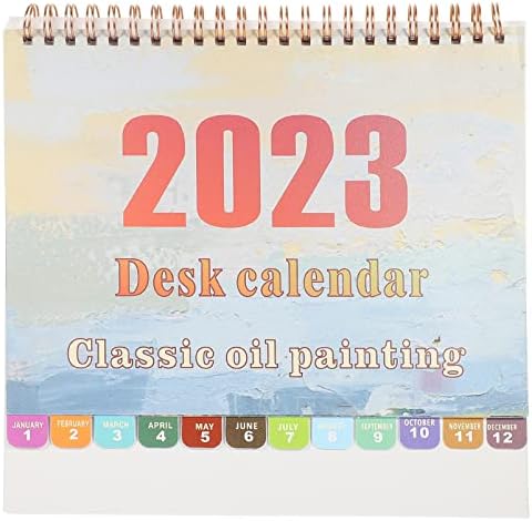 НУОБЕСТИ 2023 Календар За Биро Стоечки Флип Десктоп Календар Со Густа Хартија Од Јануари 2023 до декември 2023 Година Англиски Академска
